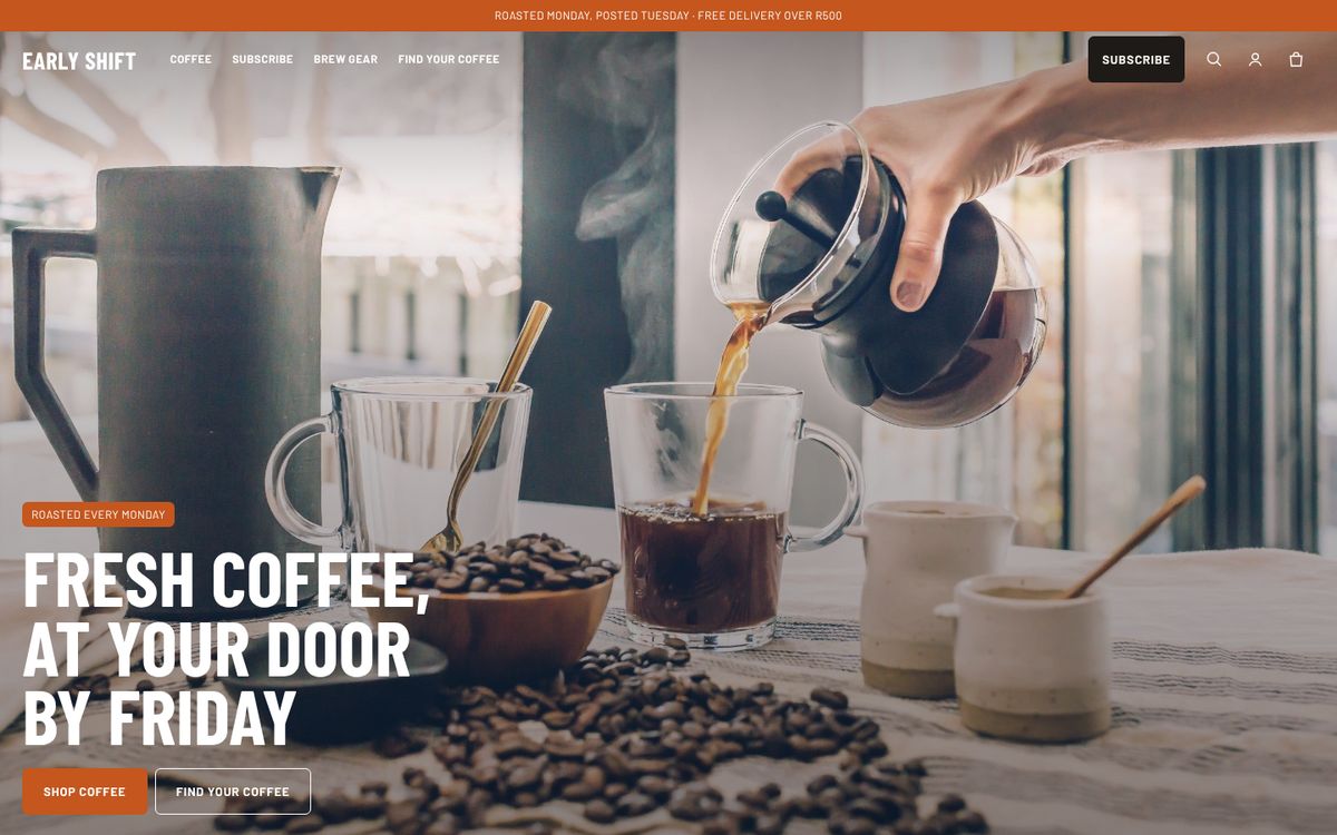 The Batch Shopify theme for coffee brands on a laptop