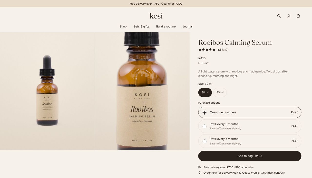 Sell the full routine in the Balm Shopify theme