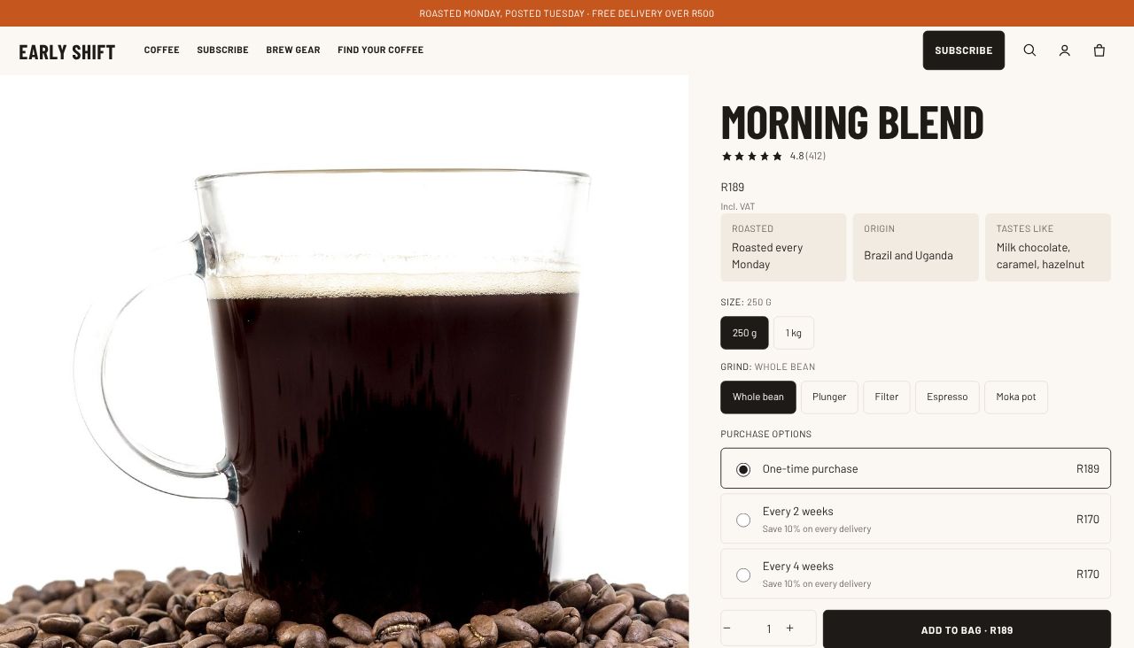 A product finder in the Batch Shopify theme