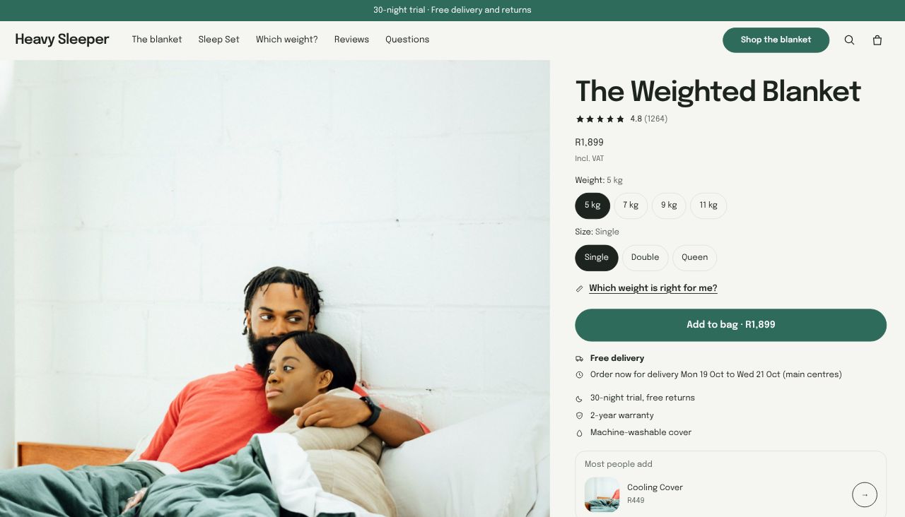 Buy from the first screen in the Solo Shopify theme