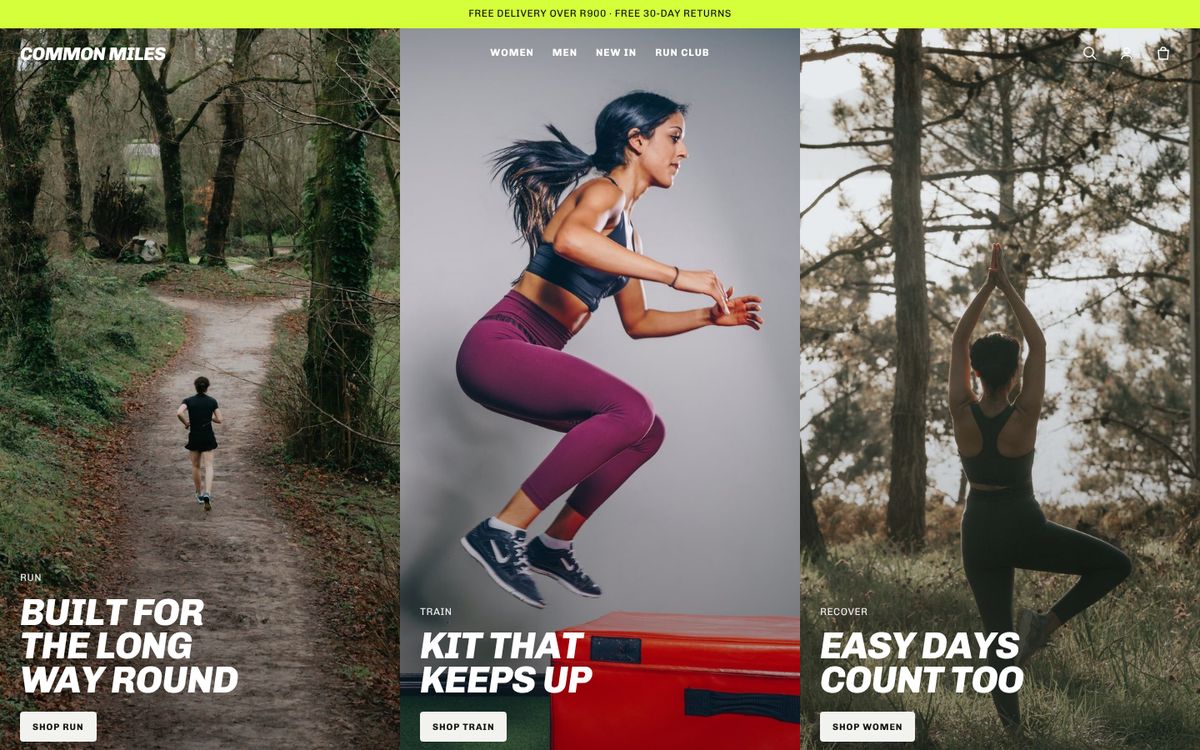 The Pace Shopify theme for sportswear brands on a laptop